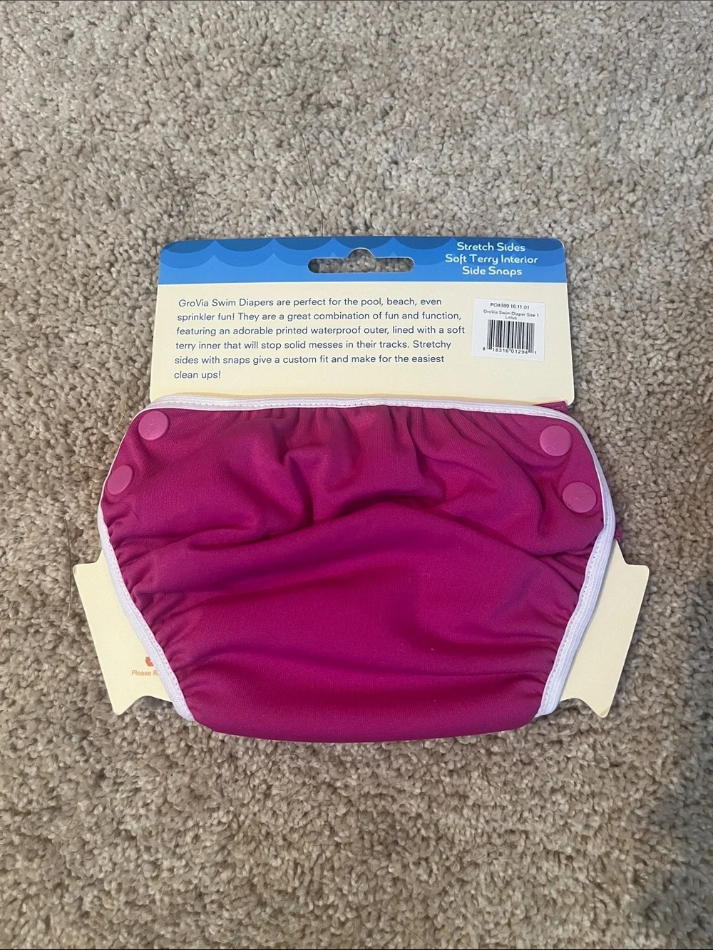 GroVia swim diaper size 1 lotus pink cloth NWT